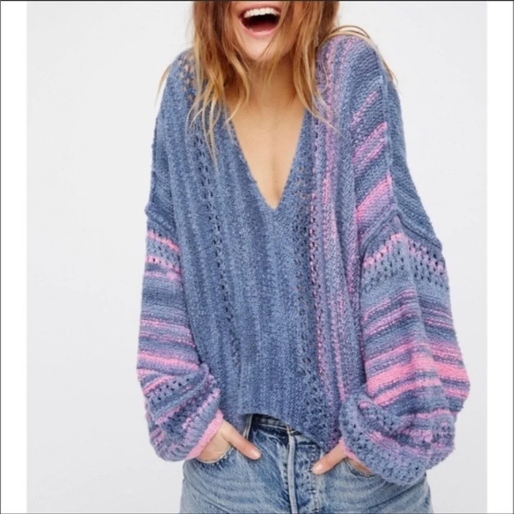 Amethyst Sweater in Blue ComboFree People